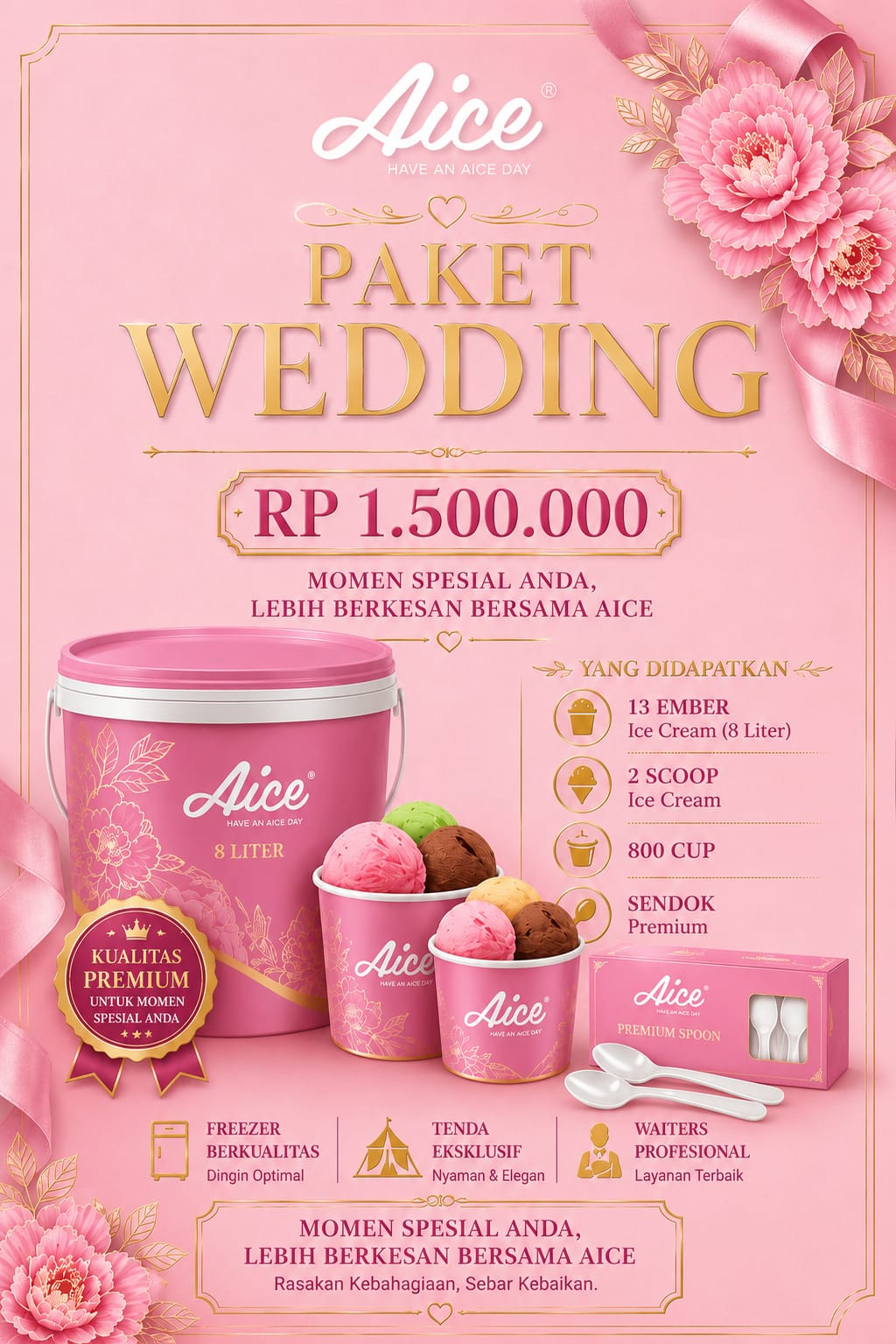 Paket Wedding Aice Rp 1.500.000 (8 Liter)